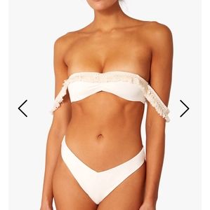 Sale - Weworewhat Fringe Trim Bikini Top